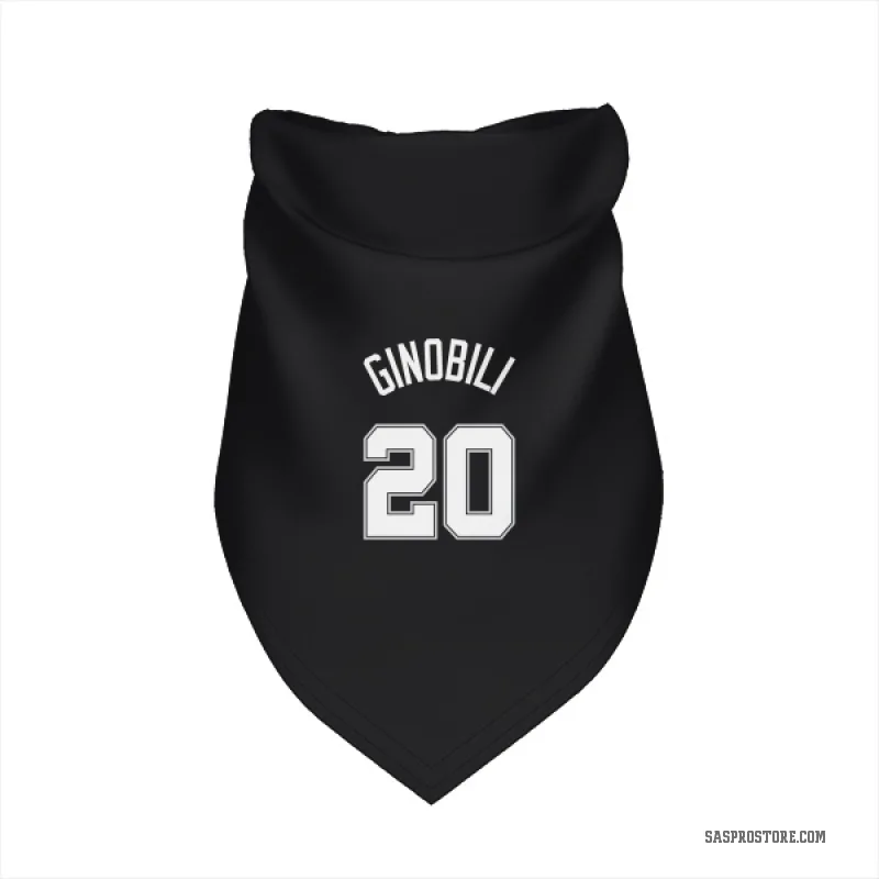 Manu Ginobili Black San Antonio Spurs Cat & Dog Pet Bandana