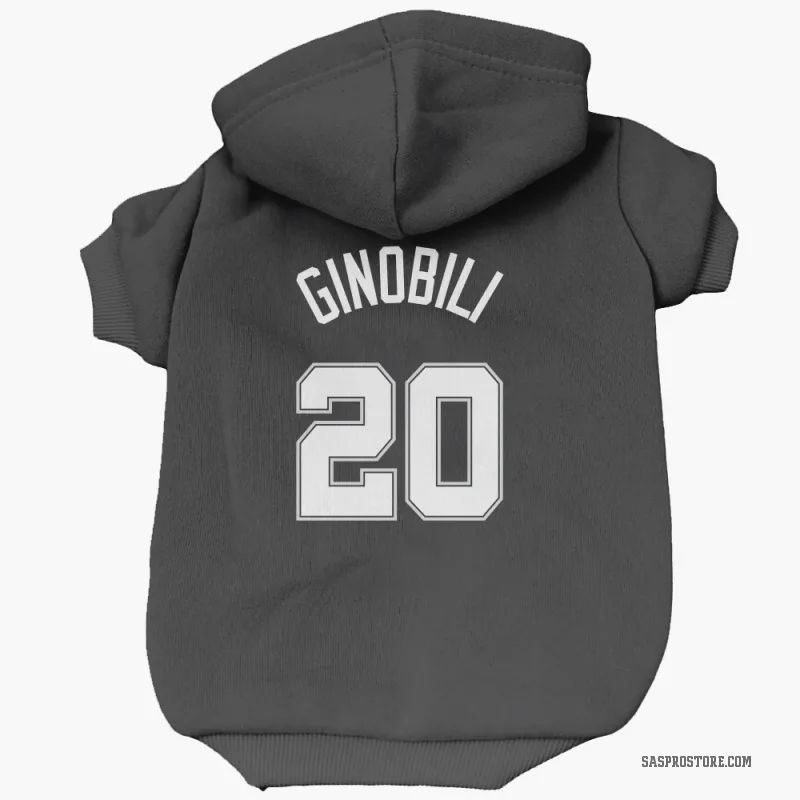 Manu Ginobili Black San Antonio Spurs Cat & Dog Pet Hoodie