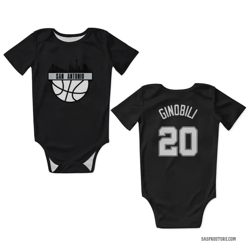 Manu Ginobili  Black San Antonio Spurs  Newborn & Infant Bodysuit