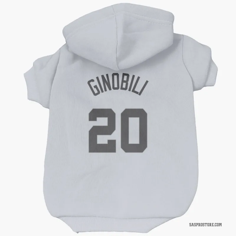 Manu Ginobili Gray San Antonio Spurs Cat & Dog Pet Hoodie
