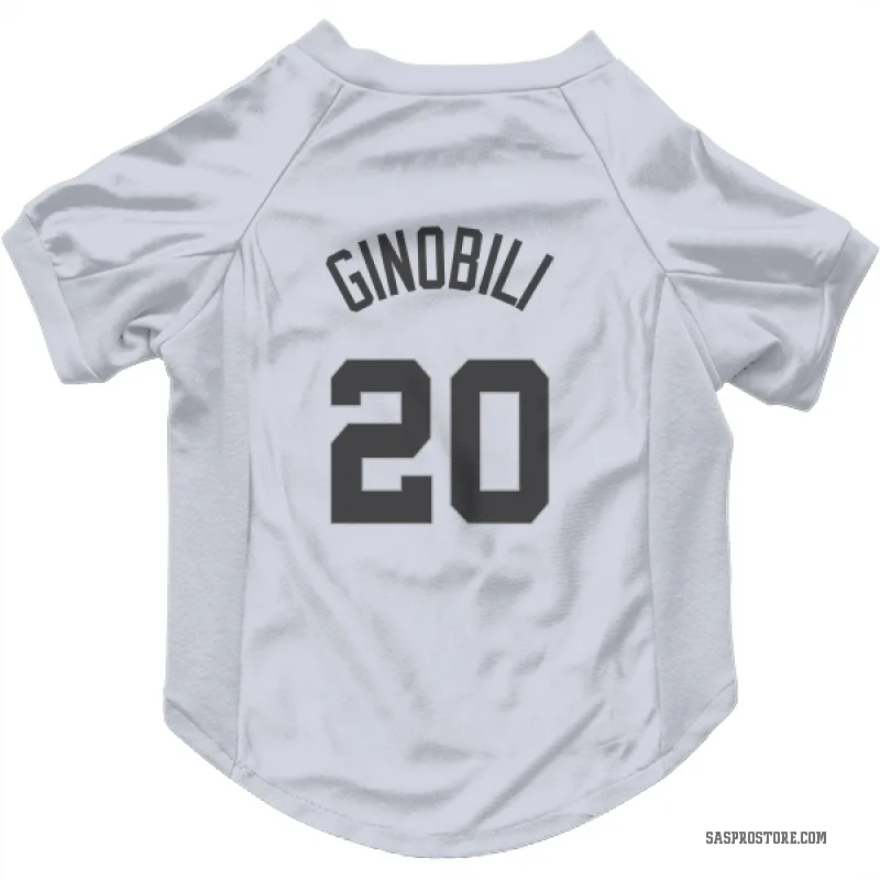 Manu Ginobili Gray San Antonio Spurs Cat & Dog Pet Jersey