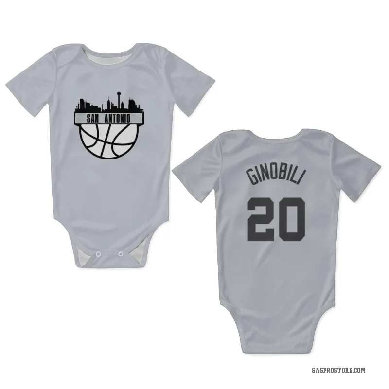 Manu Ginobili Gray San Antonio Spurs Newborn & Infant Bodysuit