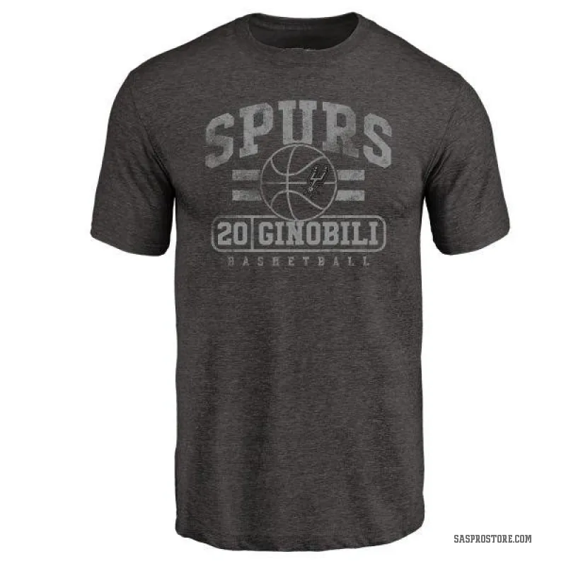 Manu Ginobili Men's Black San Antonio Spurs Baseline T-Shirt