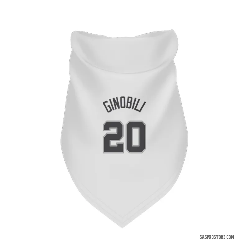 Manu Ginobili White San Antonio Spurs Cat & Dog Pet Bandana