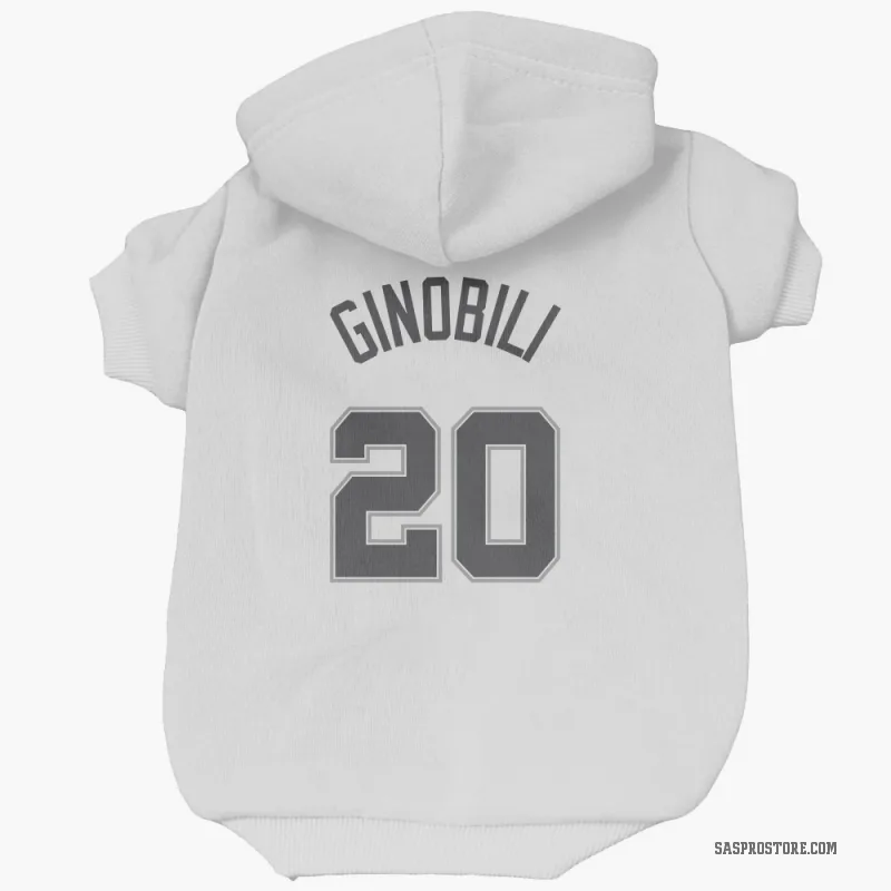 Manu Ginobili White San Antonio Spurs Cat & Dog Pet Hoodie