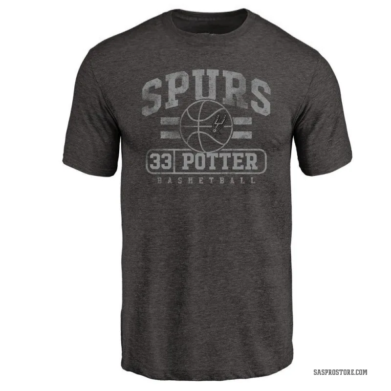 Micah Potter Men's Black San Antonio Spurs Baseline T-Shirt