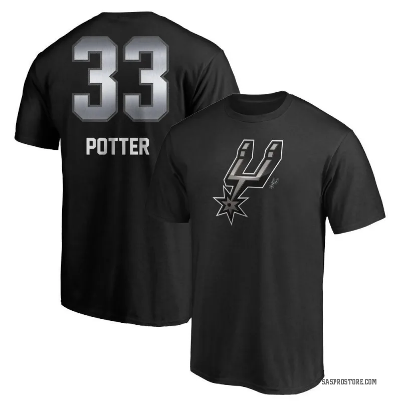 Micah Potter Men's Black San Antonio Spurs Midnight Mascot T-Shirt