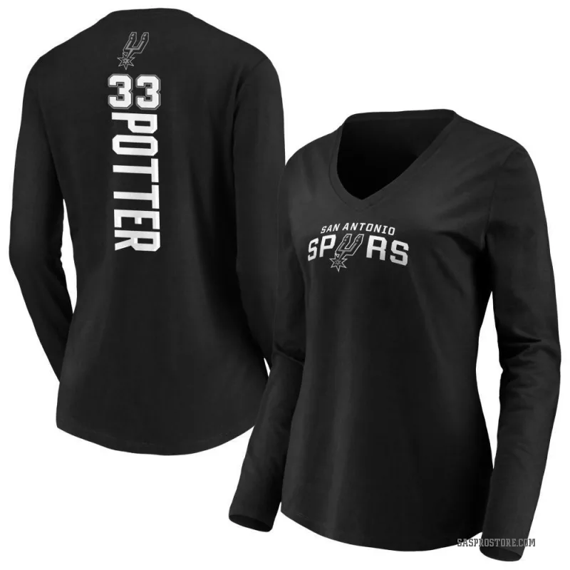 Micah Potter Women's Black San Antonio Spurs Backer Long Sleeve T-Shirt