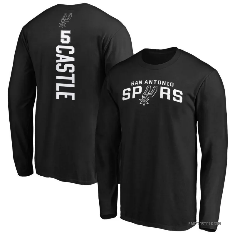 Stephon Castle Men's Black San Antonio Spurs Backer Long Sleeve T-Shirt