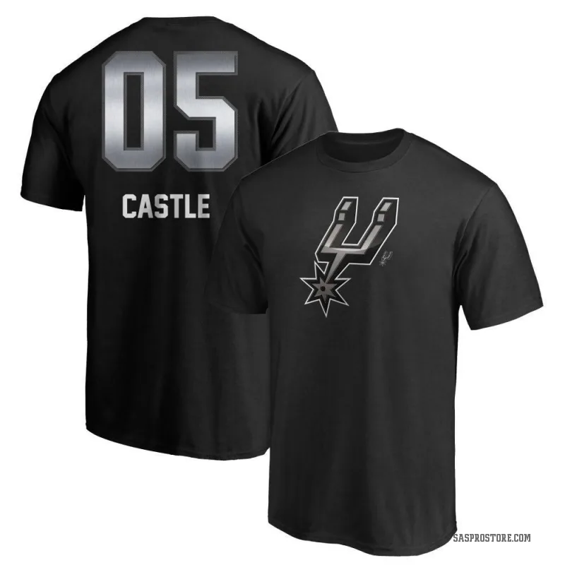 Stephon Castle Men's Black San Antonio Spurs Midnight Mascot T-Shirt