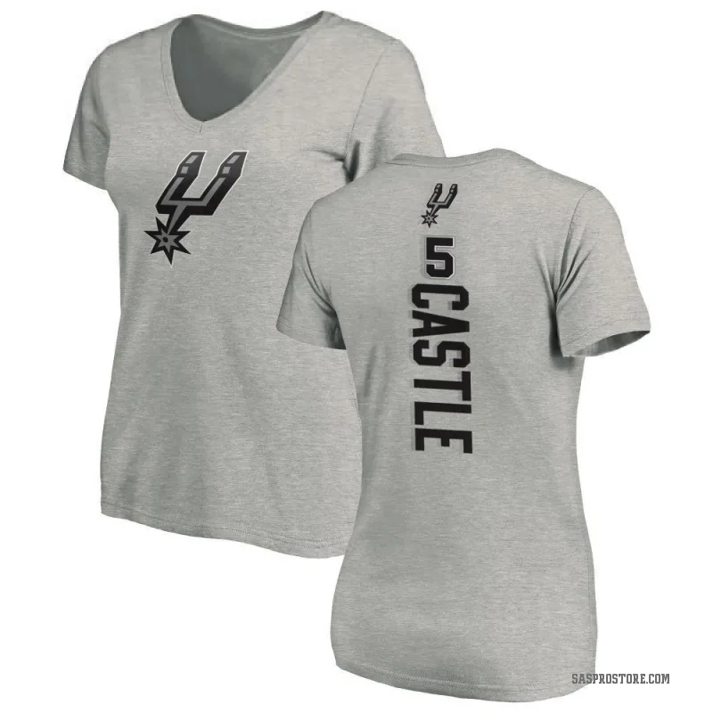 Stephon Castle Women's San Antonio Spurs Ash Backer T-Shirt