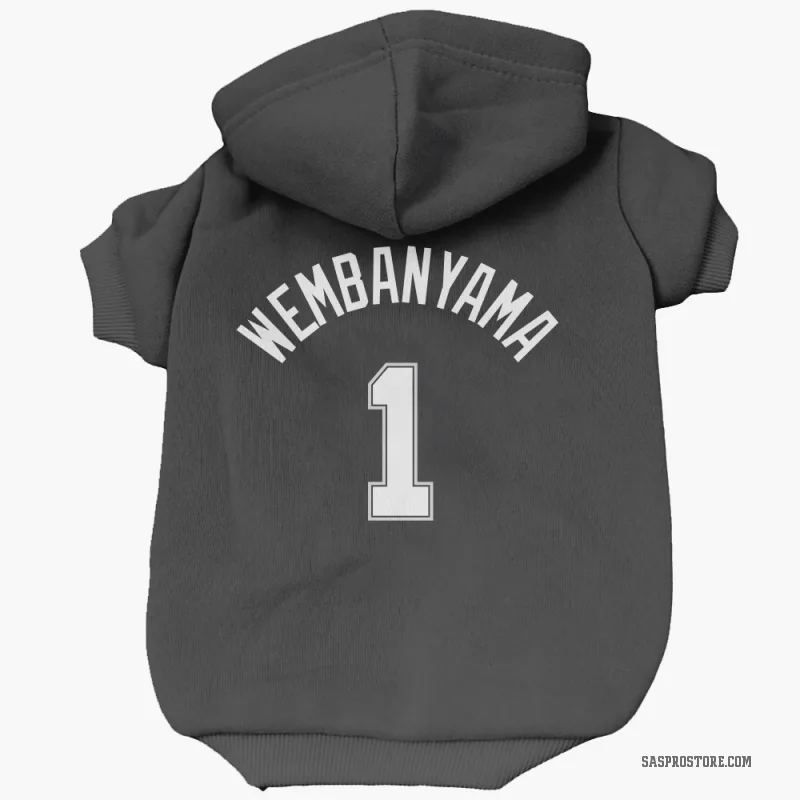 Victor Wembanyama Black San Antonio Spurs Cat & Dog Pet Hoodie