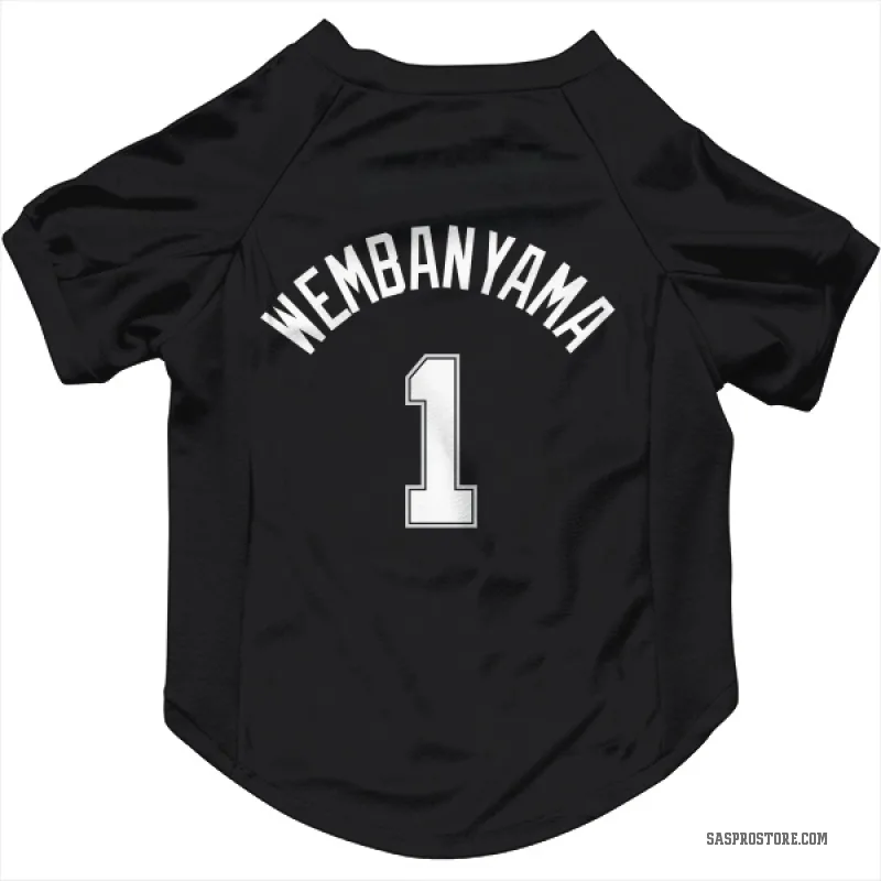 Victor Wembanyama  Black San Antonio Spurs  Cat & Dog Pet Jersey