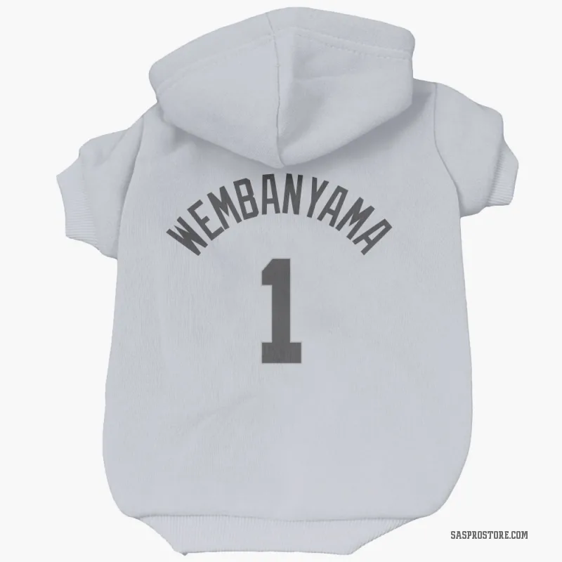 Victor Wembanyama Gray San Antonio Spurs Cat & Dog Pet Hoodie