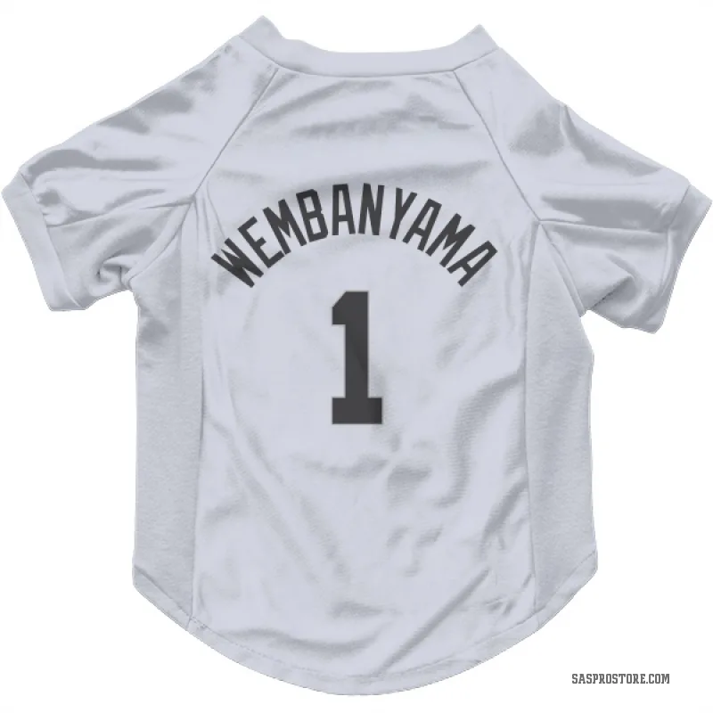 Victor Wembanyama Gray San Antonio Spurs Cat & Dog Pet Jersey