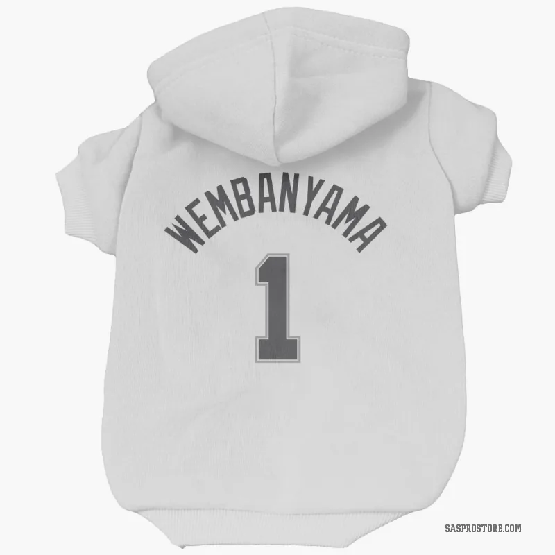 Victor Wembanyama White San Antonio Spurs Cat & Dog Pet Hoodie