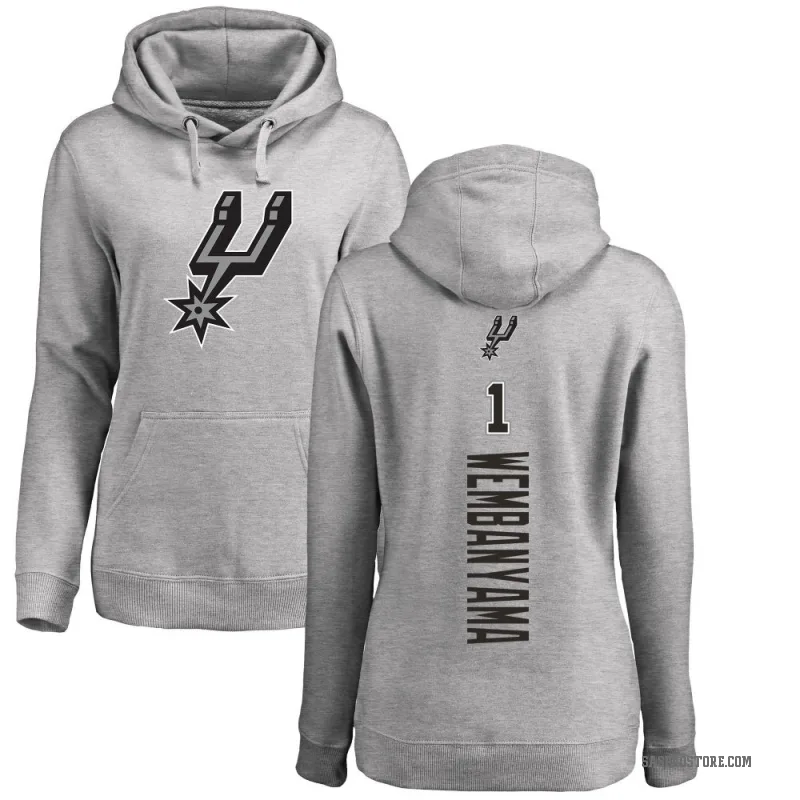 Victor Wembanyama Women's San Antonio Spurs Branded Ash Backer Pullover Hoodie